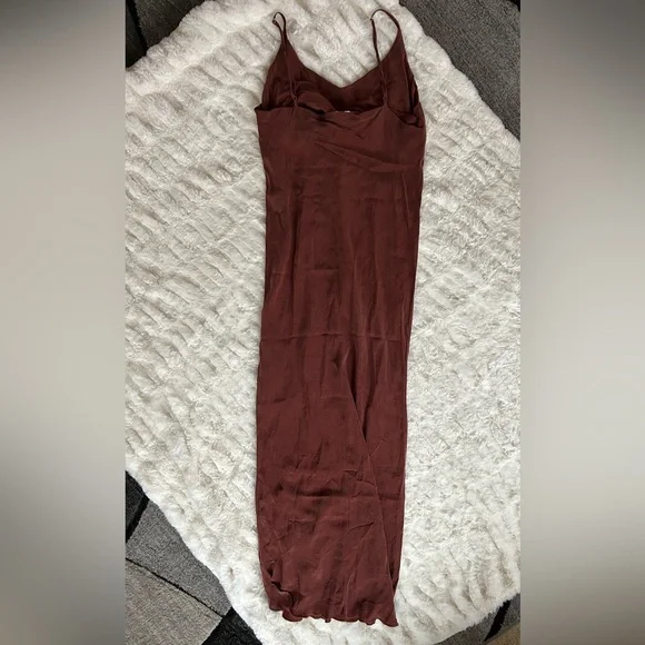 Ozma Cupro Anaise Slip Dress in Adobe - Picture 5 of 13